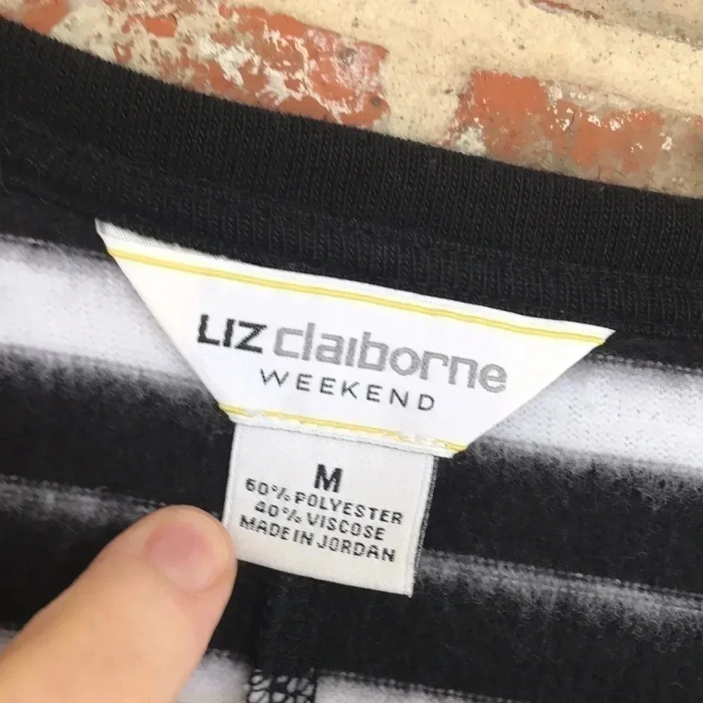 Liz Claiborne Weekend Striped V-neck Sweater